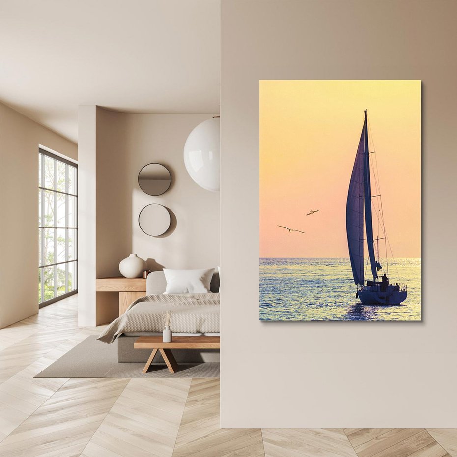 Obraz na płótnie 80x120 - Żaglówka na Horyzoncie - żaglówka, jacht