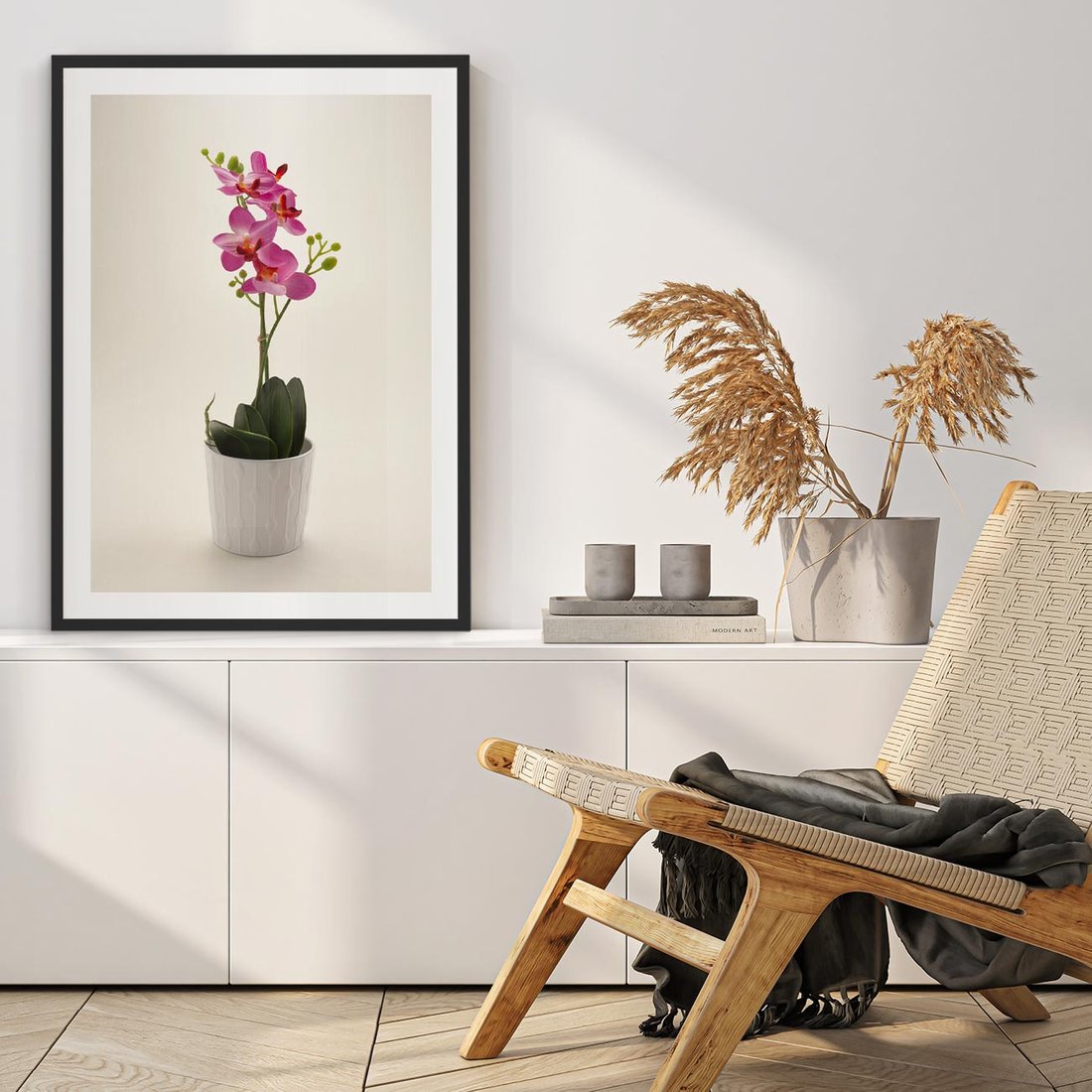 Plakat w ramie 30x40 - Delikatność storczyka orchidei - storczyk, orchidea - rama czarna