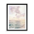 Plakat w ramie 50x70 - Pastelowa Plaża - plaża, pastelowe kolory - rama czarna