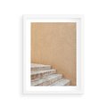 Plakat w ramie 30x40 - Schod w Beżu - schody, minimalizm - rama biała