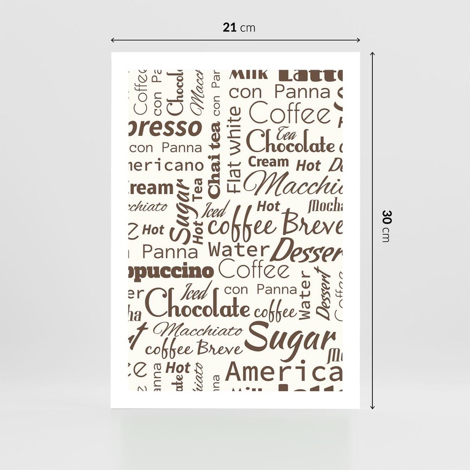 Plakat bez ramy 21x30 - Kawa w Stylu Coffee - kawa, coffee