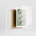 Plakat w ramie 30x40 - Minimalistyczna Tropikalna Harmonia - tropikalna roślina, zielone liście - rama biała