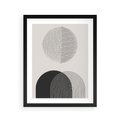 Plakat w ramie 40x50 - Przenikająca Rzeczywistość - abstrakcyjna kompozycja, okręgi i półokręgi - rama czarna