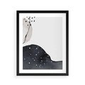 Plakat w ramie 40x50 - Szara Abstrakcja - abstrakcja, akwarela - rama czarna