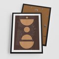 Plakat w ramie 50x70 - Impulsy Przestrzeni - mid century styl, nowoczesna grafika - rama czarna