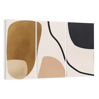 Obraz na płótnie 120x80 - Harmonia chaosu i porządku - abstrakcyjne kształty, kolory beżu i brązu