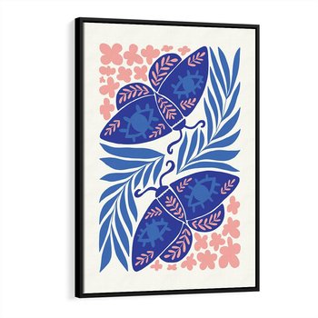 Obraz w ramie 50x70 - Migotliwa Rzeczywistość - ćmy, kwiaty - rama czarna