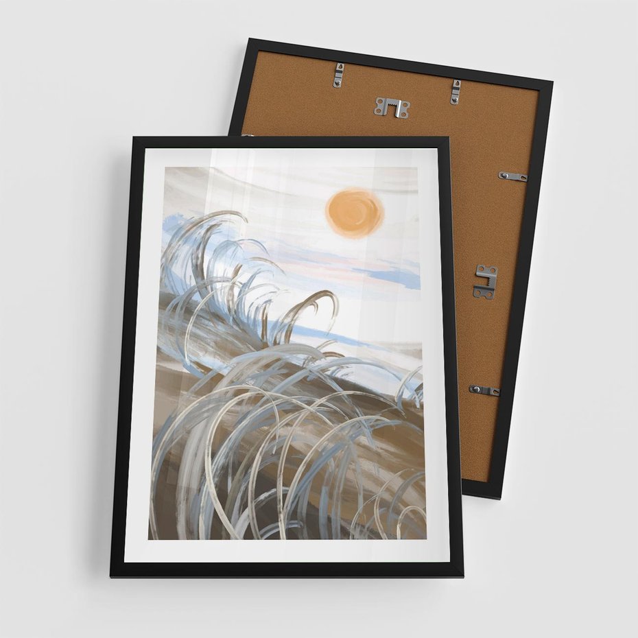 Plakat w ramie 50x70 - Zaklęty Wschód - akwarela, obraz - rama czarna