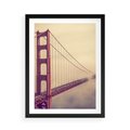 Plakat w ramie 50x70 - Most w mgle z perspektywą - most, perspektywa - rama czarna