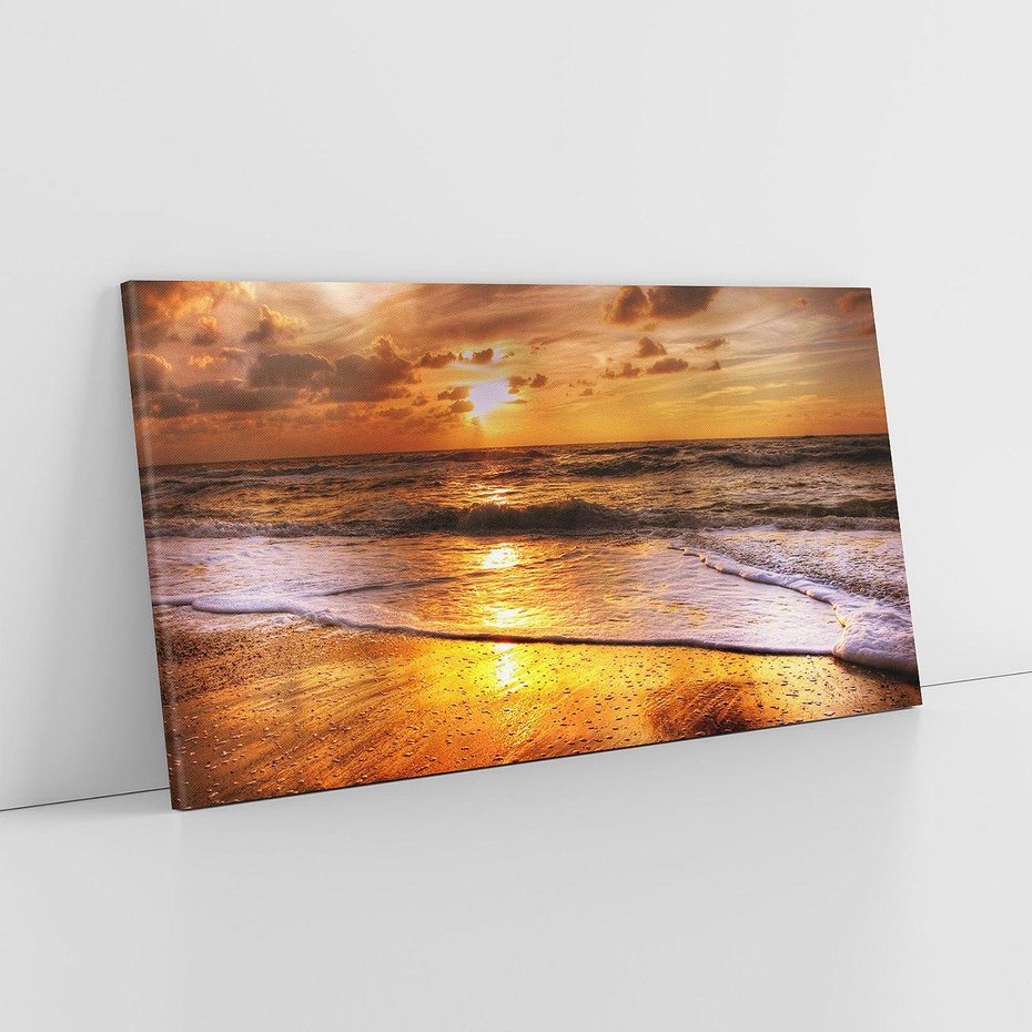 Obraz na płótnie 120x60 - Tropikalna wyspa nad oceanem - zachód, słońca