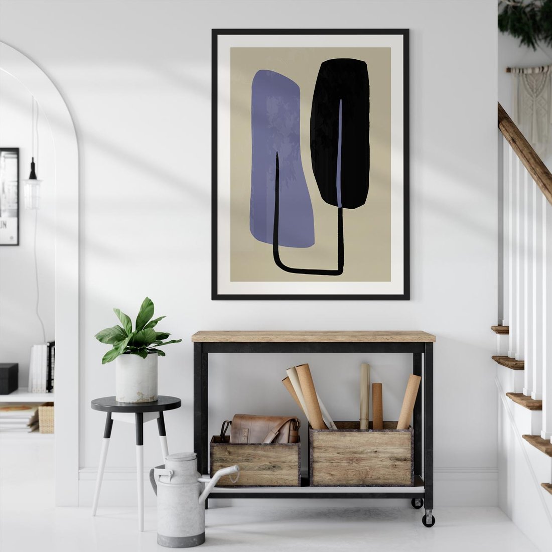 Plakat w ramie 50x70 - Harmonia Nowych Anomalii - minimalizm, boho plakat - rama czarna