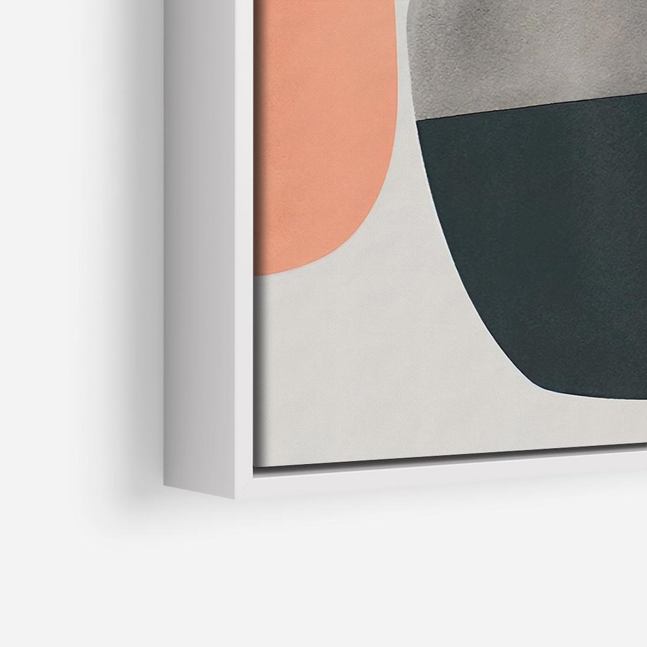 Obraz w ramie 80x80 - Wyraziste Formy - abstrakcyjne plamy, nowoczesny styl - rama biała