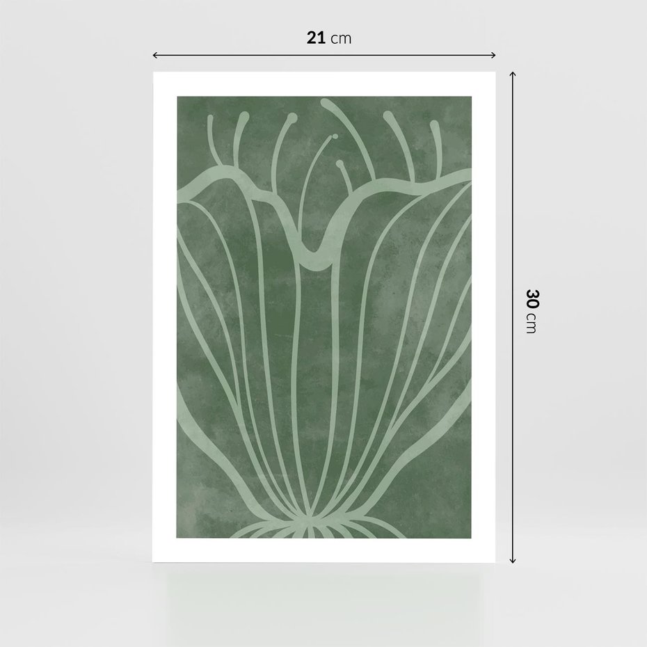 Plakat bez ramy 21x30 - Zieleń Kształtująca Spokój - zielony plakat, roślinne inspiracje