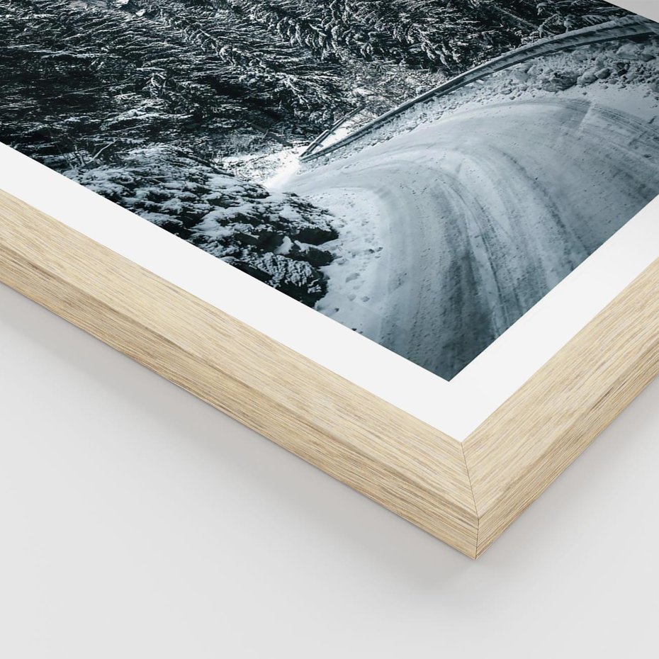 Plakat w ramie 40x50 - Zimowa Przygoda - zima w górach, droga - rama drewno