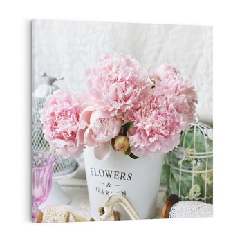 Obraz na płótnie 40x40 - Miłość w powietrzu - kwiaty, romantyczne