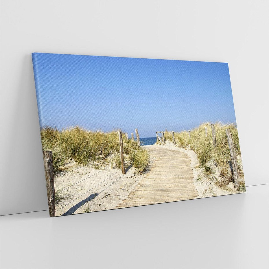 Obraz na płótnie 70x50 - Plaża: magia morza i wydm - plaża, morze