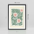 Plakat w ramie 50x70 - Migocące Wzory - abstrakcyjna kompozycja, paprocie - rama czarna