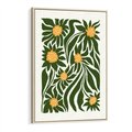 Obraz w ramie 50x70 - Spojrzenie wgłąb roślinnego świata - abstrakcyjne kwiaty, kompozycja - rama drewno