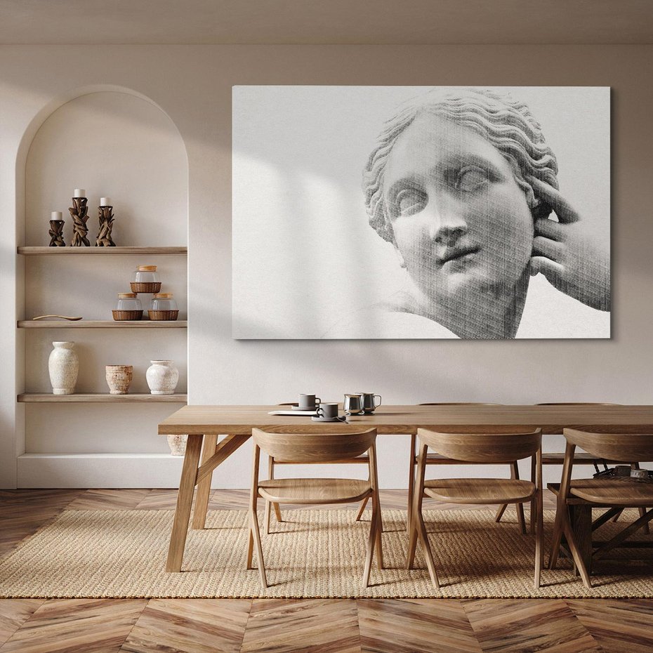 Obraz na płótnie 120x80 - Szarość w Kamieniu - monochromatyczna marmurowa rzeźba, odcienie szarości