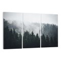 Obraz na płótnie 120x80 - Las w górach: mistyczna mgła - las, góry