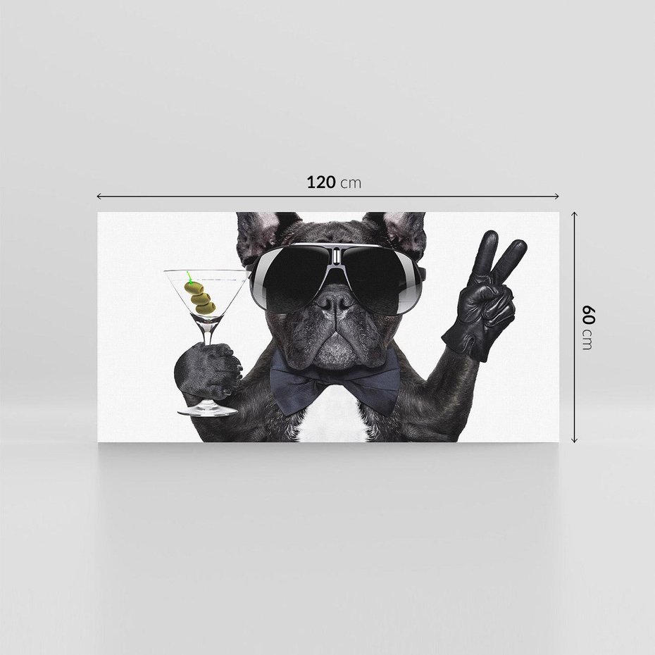 Obraz na płótnie 120x60 - Boxer Drink Zabawa - pies, boxer