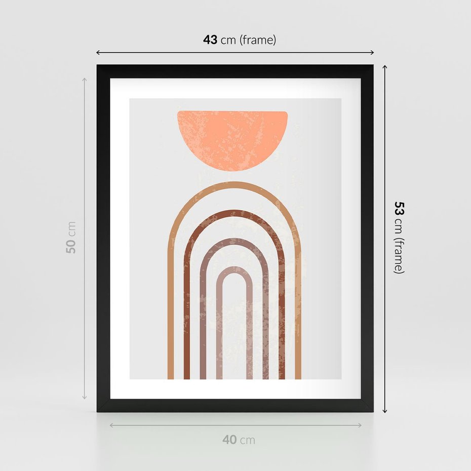 Plakat w ramie 40x50 - Geometryczny Blask Złota - grafika, złoto - rama czarna