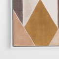 Obraz w ramie 50x50 - Odblaski niespełnionych marzeń - kompozycja z trójkątów, mix kolorów ziemi - rama biała