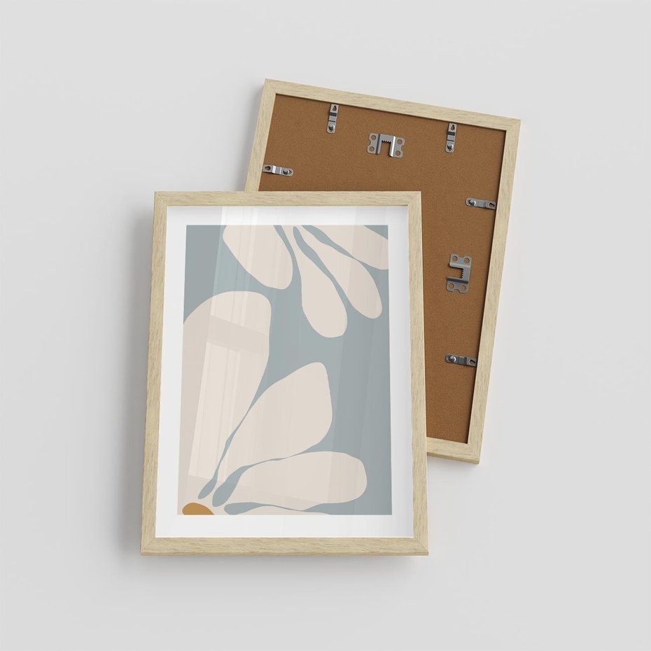 Plakat w ramie 30x40 - Pastelowe Marzenia Kwiatów - kwiaty, nowoczesne i minimalistyczne - rama drewno