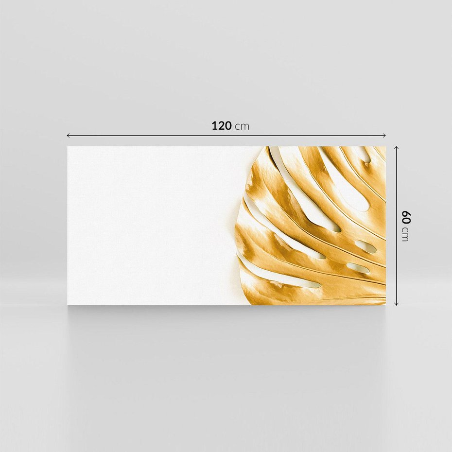 Obraz na płótnie 120x60 - Przyjemność dla Oczu - złote, liście
