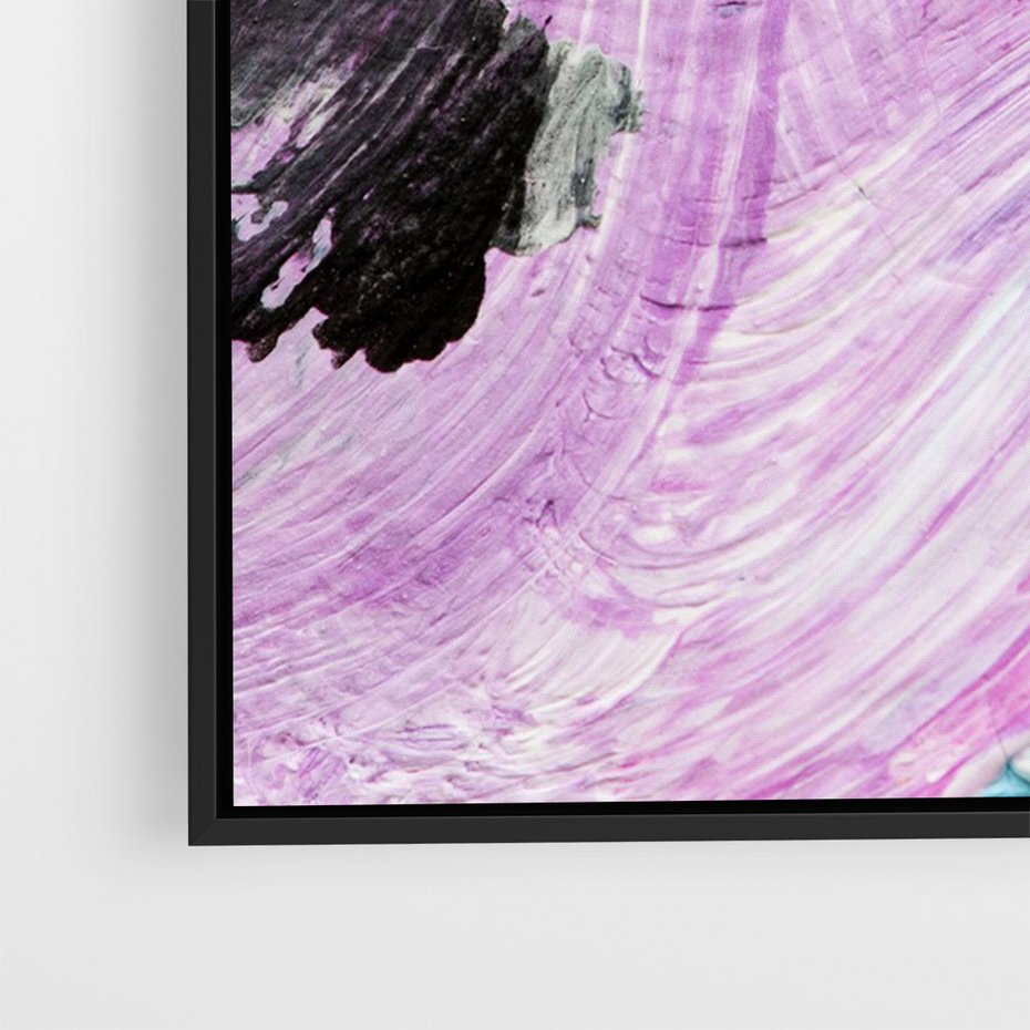 Obraz w ramie 50x70 - Kolorowy rój wyobraźni - rozlane kolorowe farby olejne, abstrakcja - rama czarna