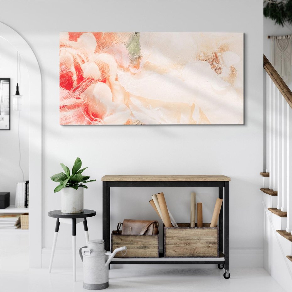 Obraz na płótnie 120x60 - Kwiatowe hafty marzeń - abstrakcja przypominająca kwiaty, róże