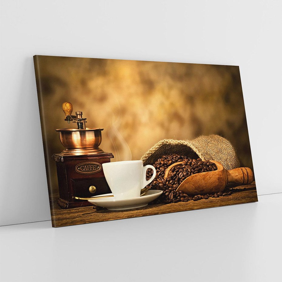 Obraz na płótnie 70x50 - Kawowe uniesienie - kawa, filiżanka