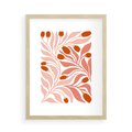 Plakat w ramie 50x70 - Nieskrępowane wyobraźnie kolorów - kwiaty, pastelowe kolory - rama drewno