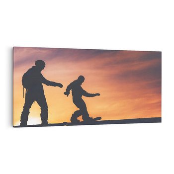 Obraz na płótnie 140x70 - Śnieżne Szaleństwo na Desce Snowboardowej - snowboard, zima