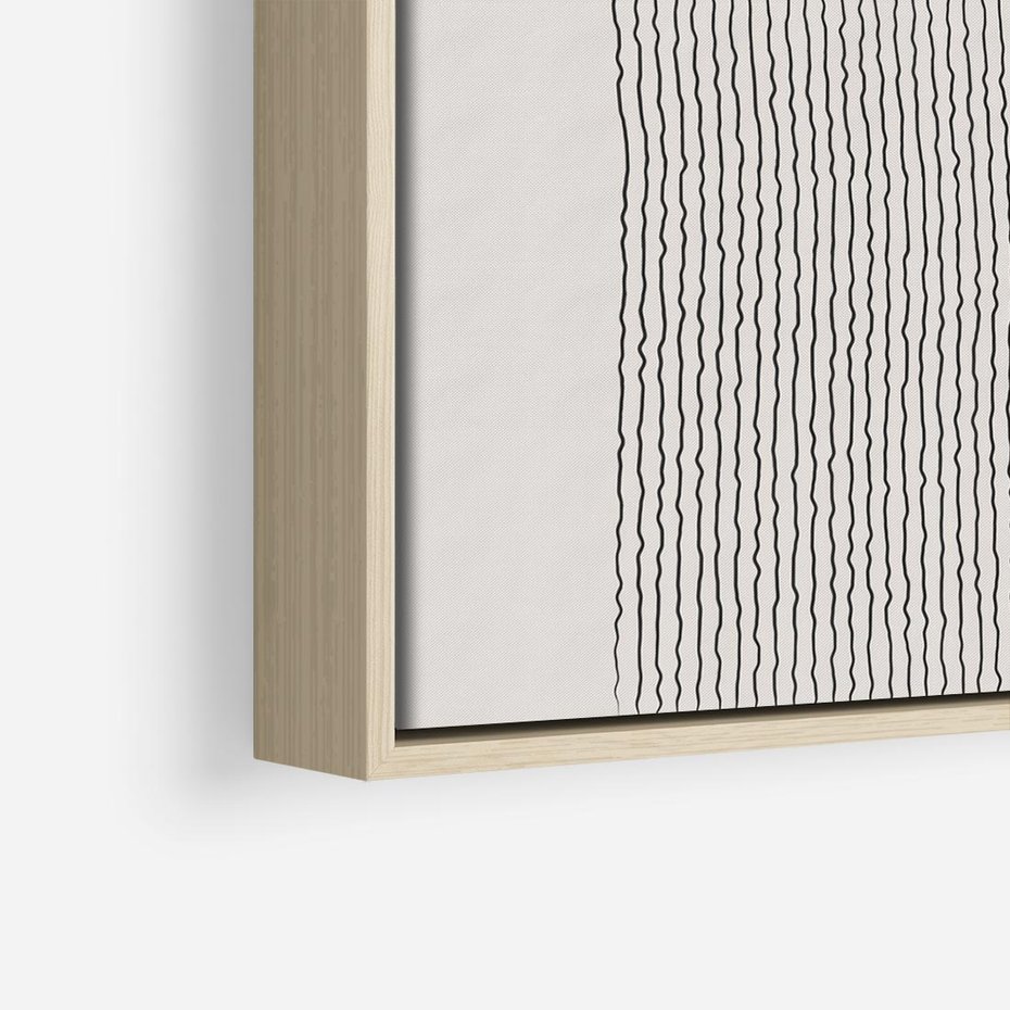 Obraz w ramie 50x50 - Wewnętrzne Widzenia - abstrakcyjna kompozycja, półkole - rama drewno