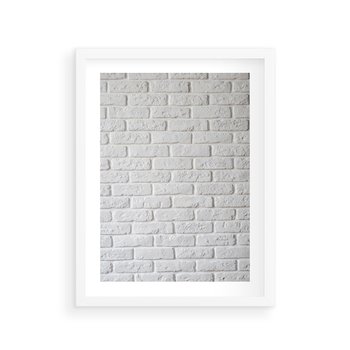 Plakat w ramie 30x40 - Wymiarowa Struktura - ściana, cegła - rama biała