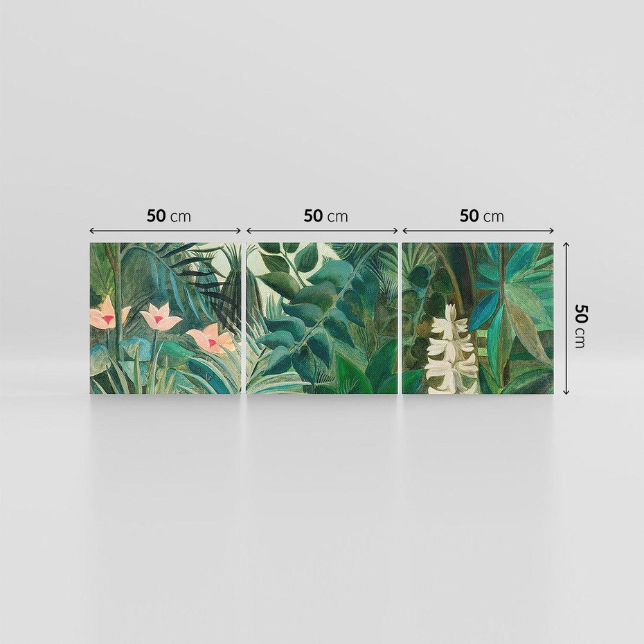 Obraz na płótnie 150x50 - "The Equatorial Jungle " (1909) Henri Rousseau - Reprodukcja - reprodukcja, obraz na płótnie