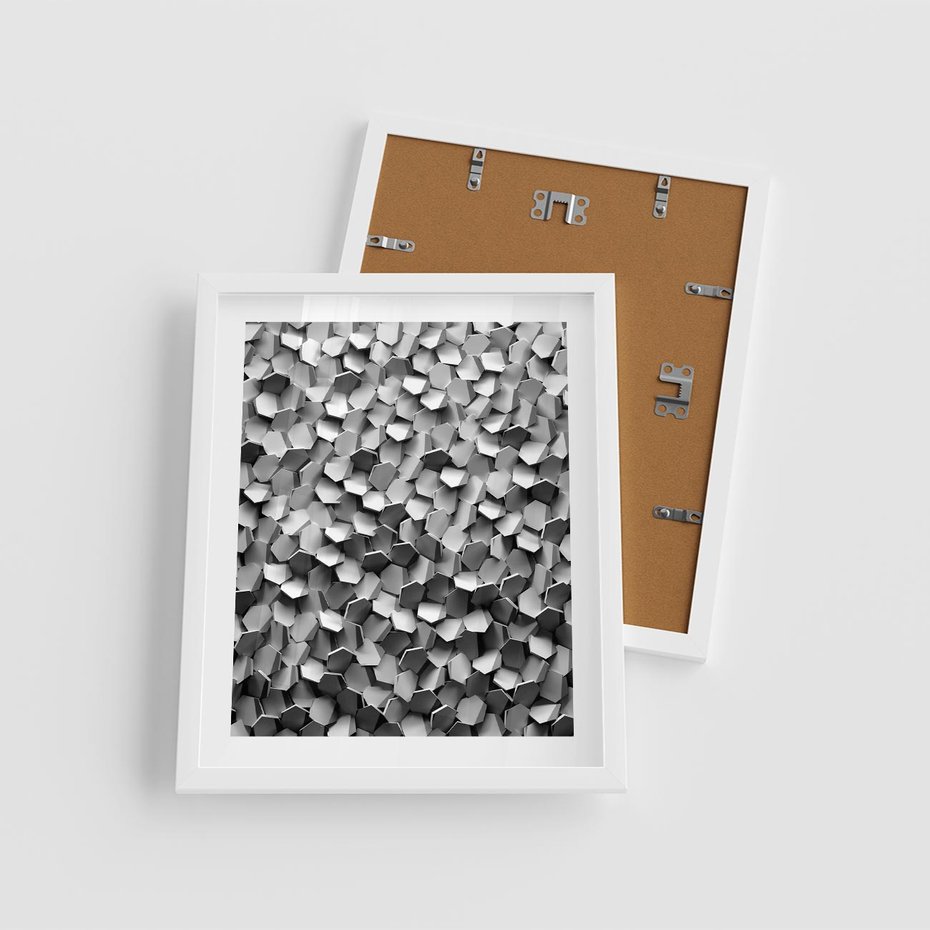 Plakat w ramie 40x50 - Odkryj głębię sztuki - graficzne, 3D - rama biała