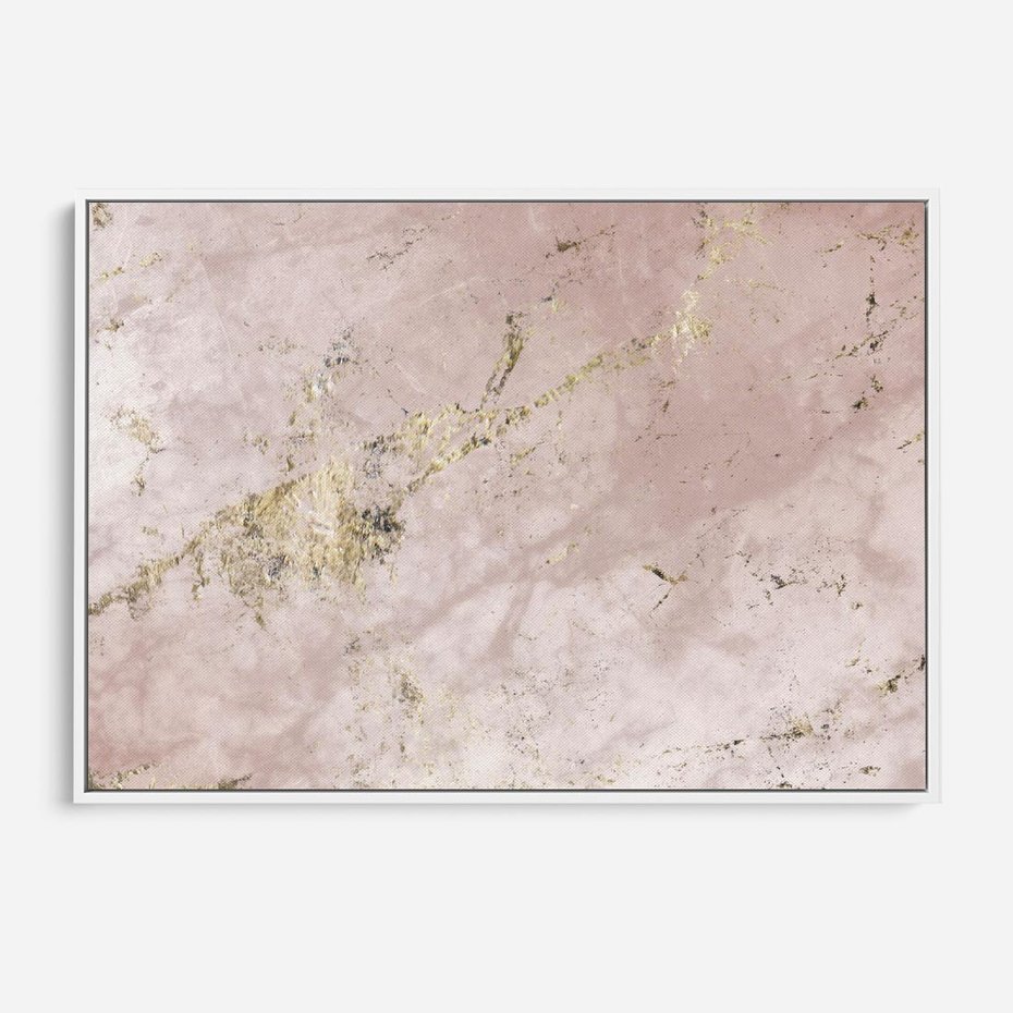 Obraz w ramie 120x80 - Piękno w Szczegółach - marmur, złoto - rama biała