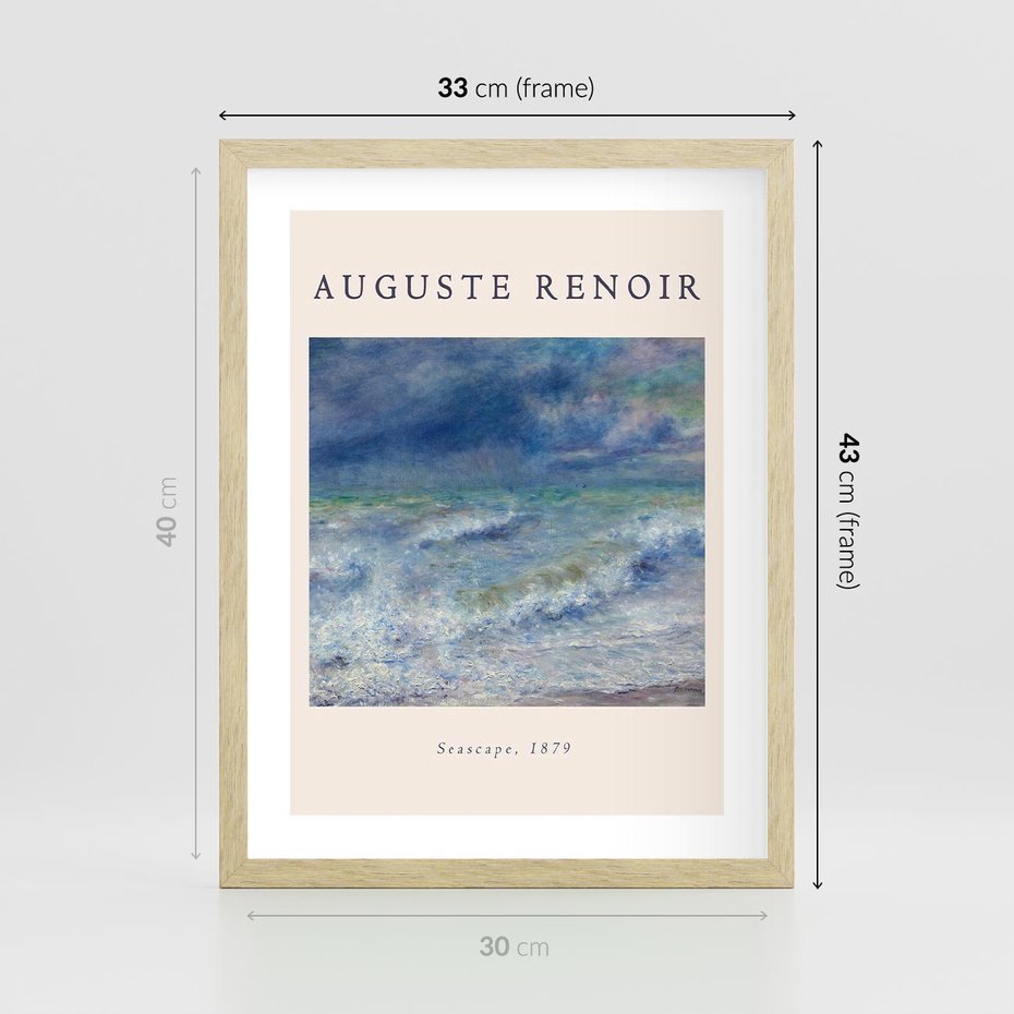 Plakat w ramie 30x40 - Auguste Renoir: Plakat z Pięknem Morza - auguste renoir, reprodukcja - rama drewno