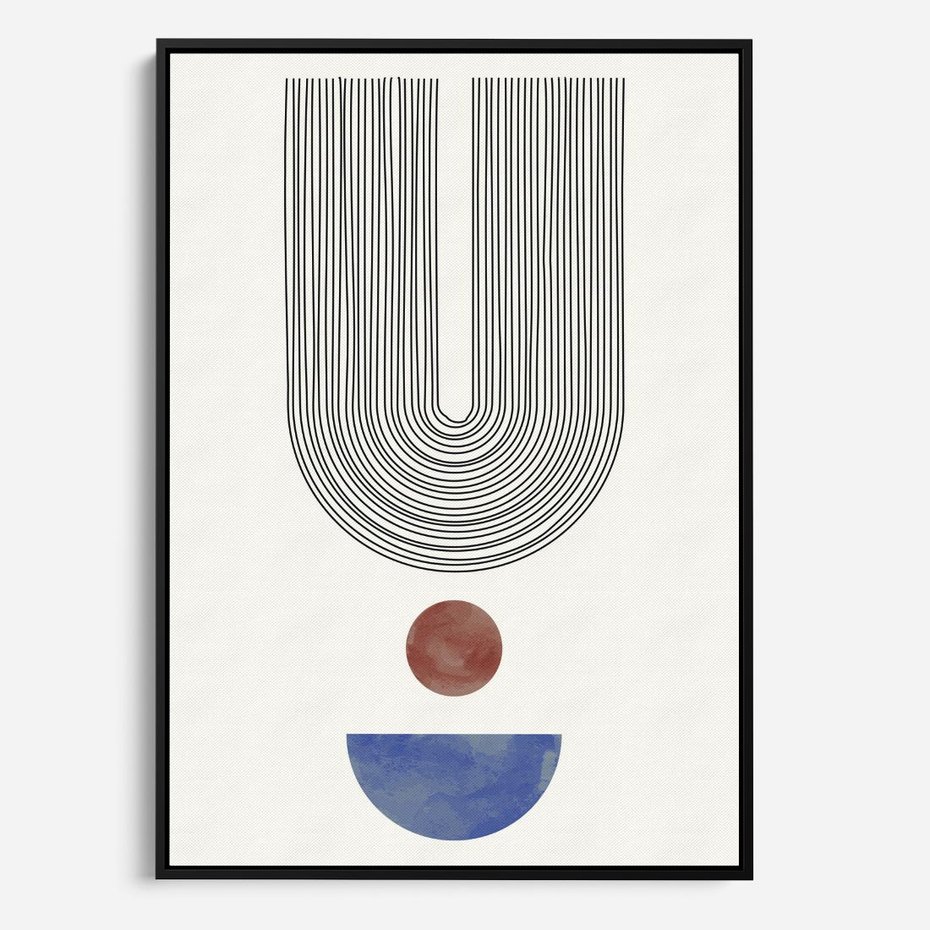 Obraz w ramie 50x70 - Rozplątane Wibracje - nowoczesny plakat, styl midcentury - rama czarna