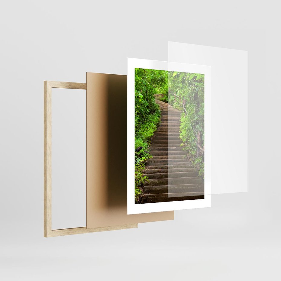 Plakat w ramie 30x40 - Magia Leśnej Ścieżki - ścieżka, w lesie - rama drewno