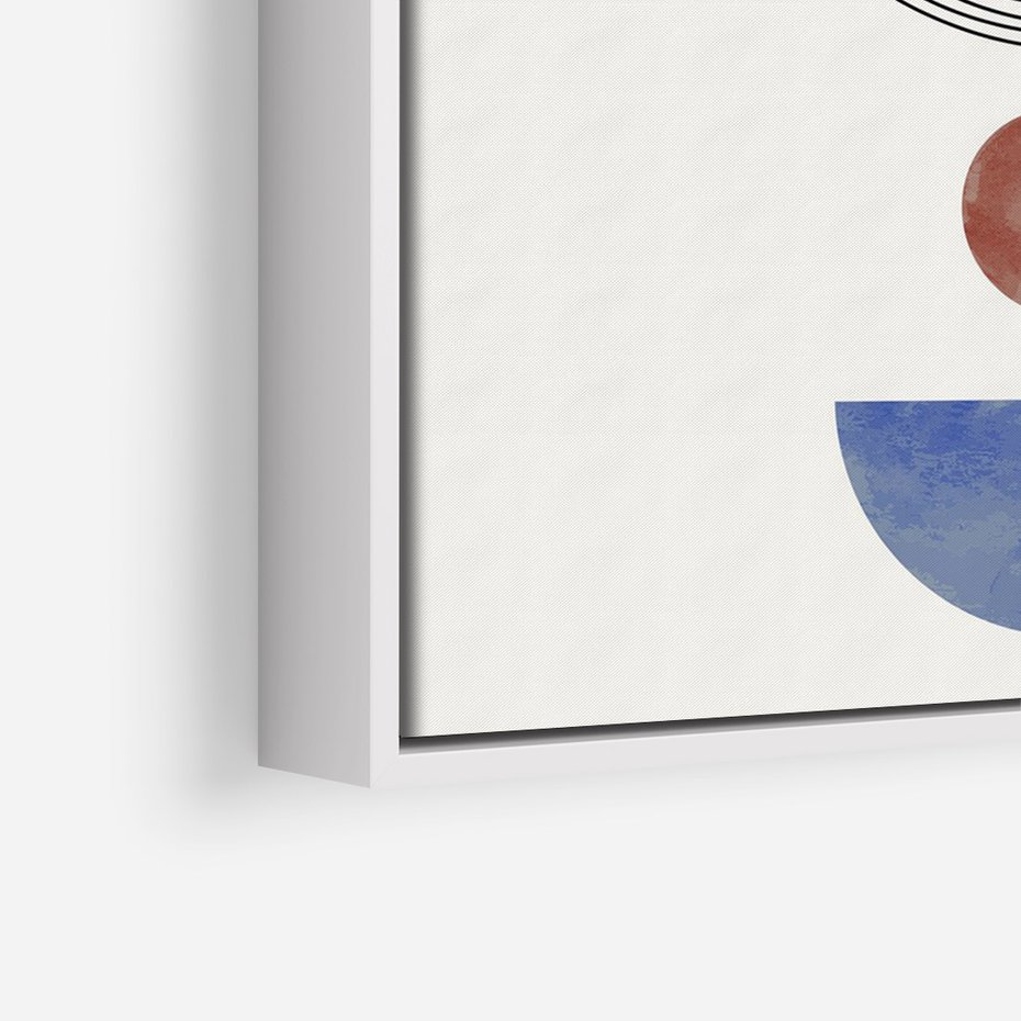 Obraz w ramie 80x120 - Rozplątane Wibracje - nowoczesny plakat, styl midcentury - rama biała