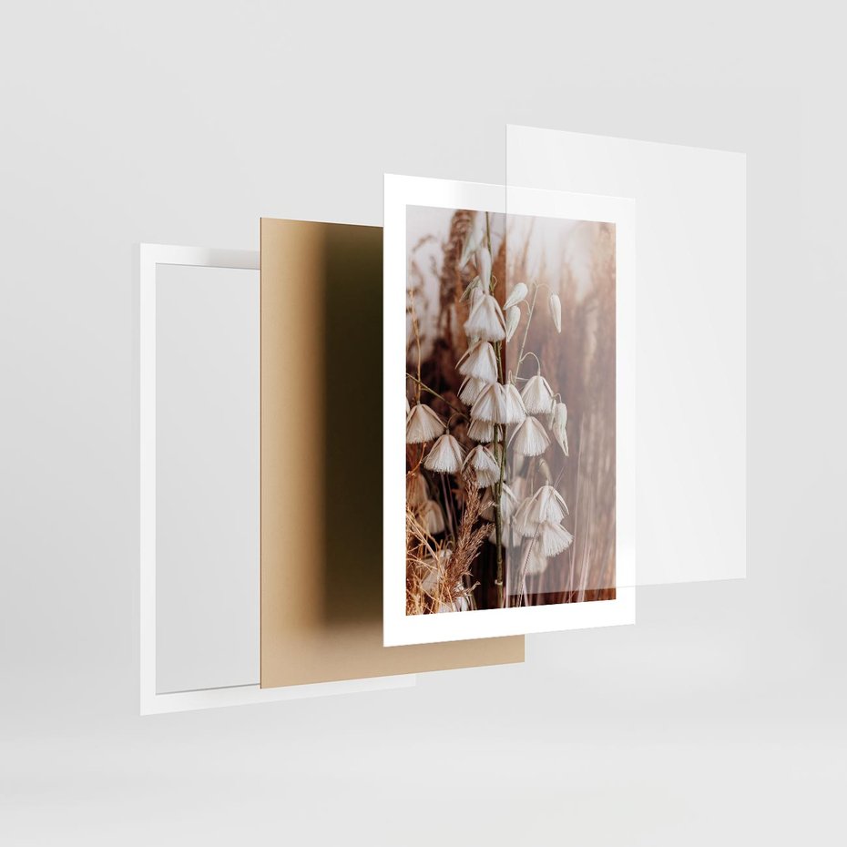 Plakat w ramie 30x40 - Boho Styl z Suchymi Trawami - suche trawy, bogo styl - rama biała