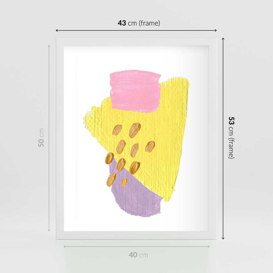 Plakat w ramie 40x50 - Refleksje Akwarelowych Widoków - akwarela, minimalizm - rama biała