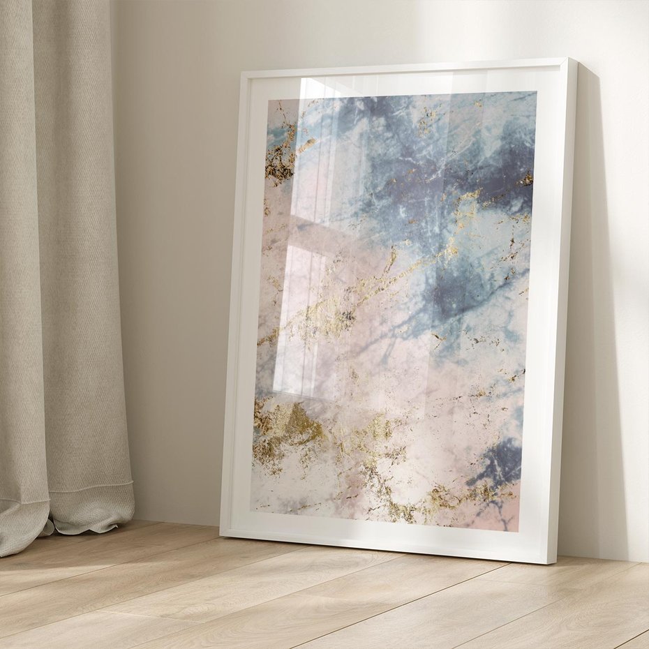 Plakat bez ramy 30x40 - Luksusowa Dekoracja - marmur, złoto