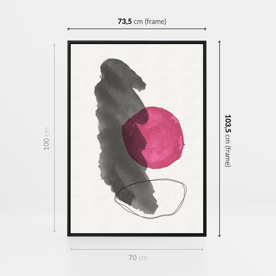 Obraz w ramie 70x100 - Bezczasowe Rytmy - abstrakcyjne nieregularne plamy, czarny - rama czarna