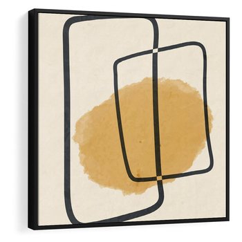 Obraz w ramie 50x50 - Rozkwitające Formy - abstrakcyjne nieregularne kształty, minimalistyczny plakat - rama czarna
