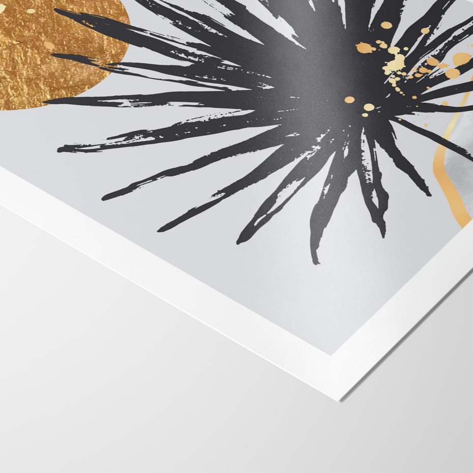 Plakat bez ramy 40x50 - Sztuka Palmy - palma, czarna grafika