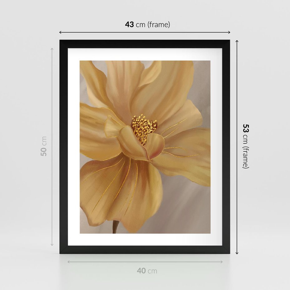 Plakat w ramie 40x50 - Kwiaty malowane olejem - eksplozja kolorów - kwiaty, malowane - rama czarna